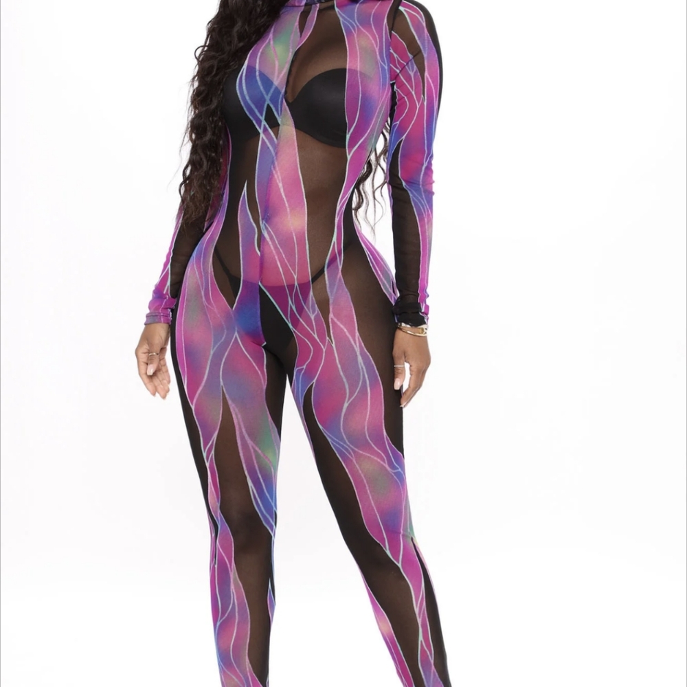 👑The illusion Mesh jumpsuit👑
